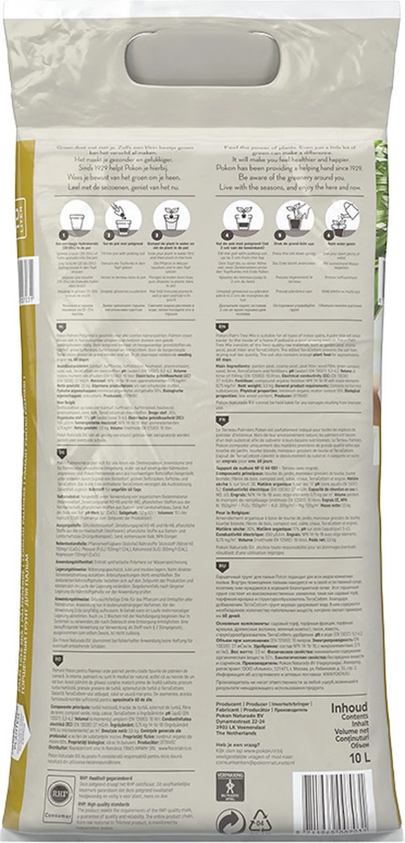 Pokon Palmen Potgrond - 10l - Potgrond (Palm) - 60 Dagen Voeding - Afbeelding 3