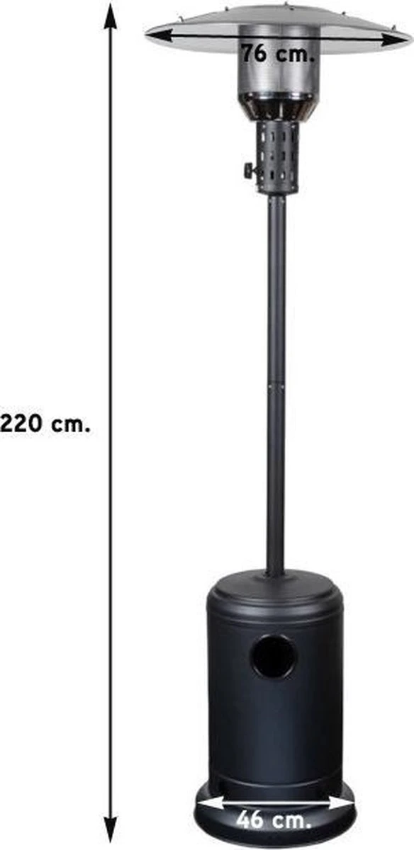 Eurom THG 10000 Terras Heater - Terrasverwarmer Mat Zwart - Afbeelding 3