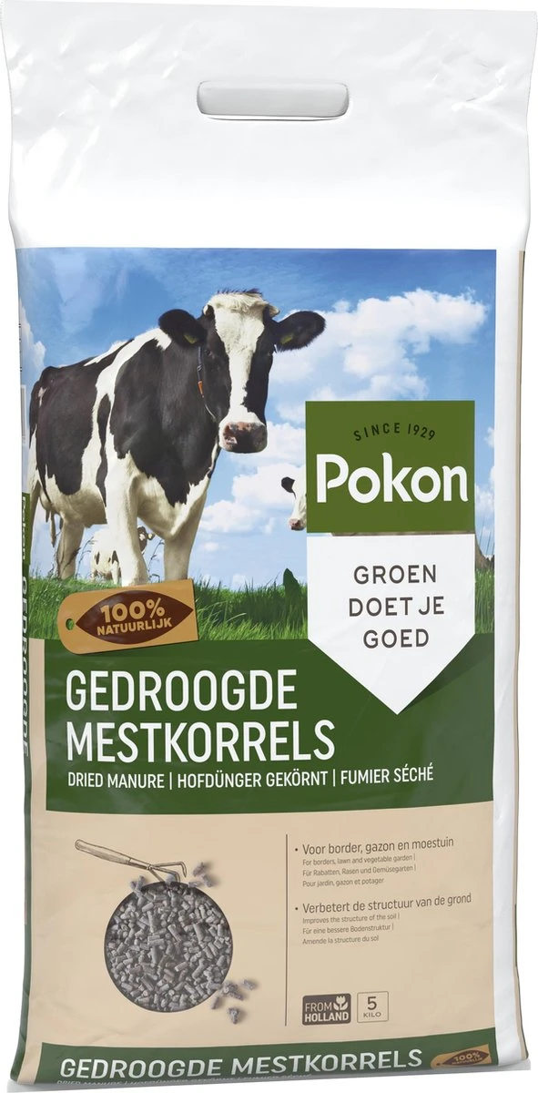 Pokon Gedroogde Mestkorrel - 5kg - Meststof - Geschikt Voor 10m2 Tot 40m2 - Afbeelding 2