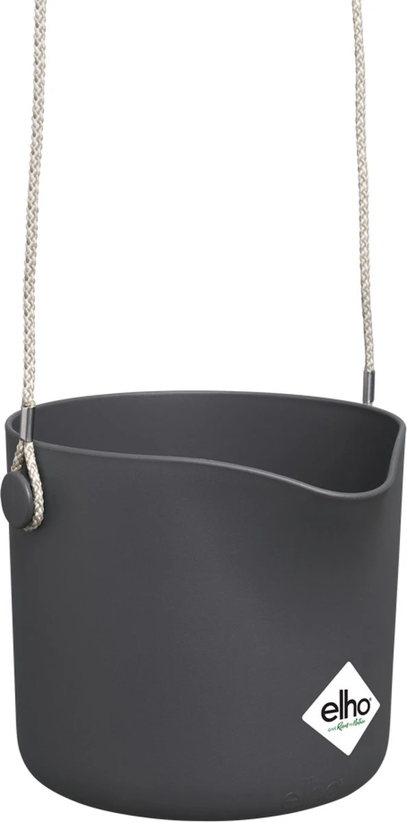 Elho B.for Swing 18 Hangpot - Bloempot Voor Binnen - Ø 18.0 X H 16.5 Cm - Zwart/Antraciet - Afbeelding 2