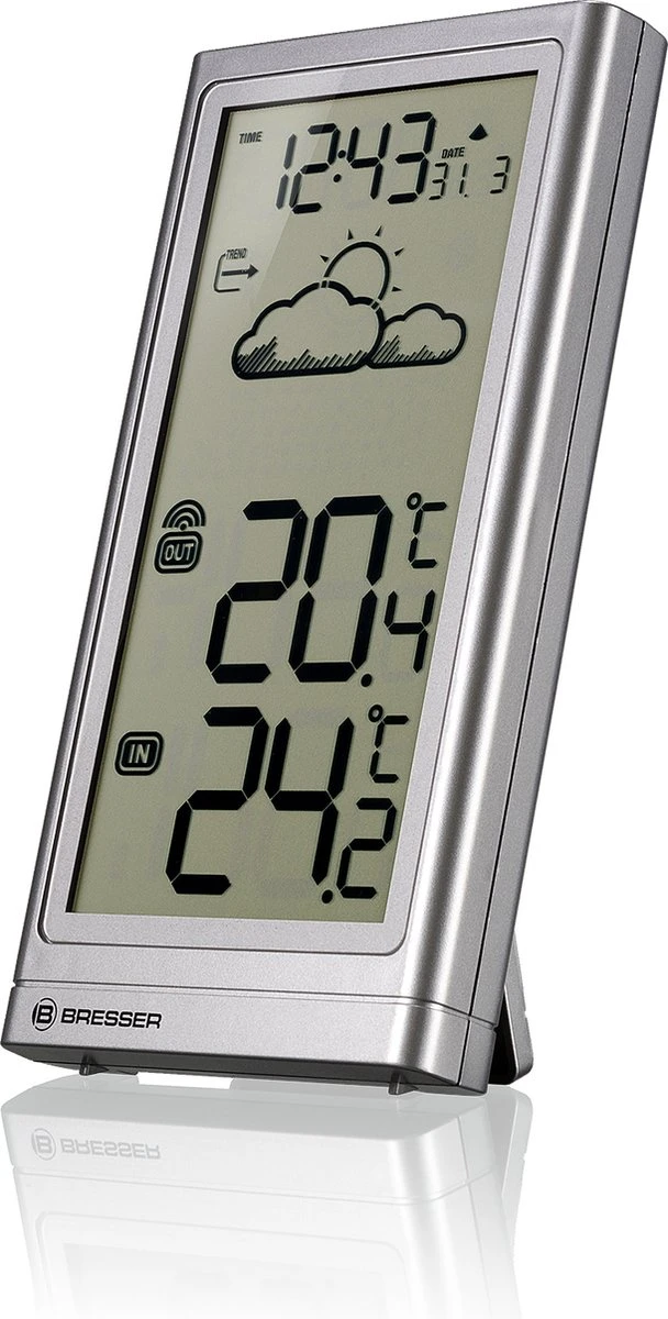 Bresser Weerstation - Meteo Temp - Zilver - Draadloos - Voor Binnen & Buiten
