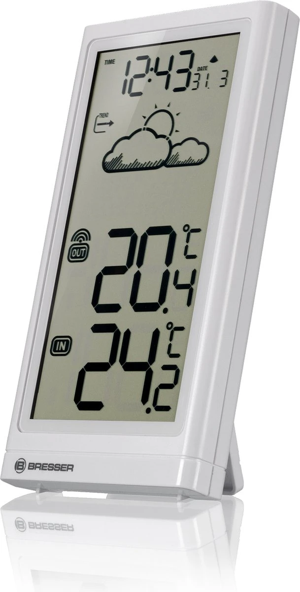 Bresser Weerstation - Meteo Temp - Wit - Draadloos - Voor Binnen & Buiten