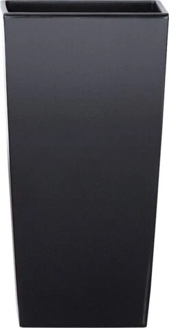 Prosperplast Kunststof Urbi Bloempot/plantenpot Met Binnenpot Antraciet 32 X 32 X 61 Cm - 21/49 Liter - Hoge Vierkante Bloempotten