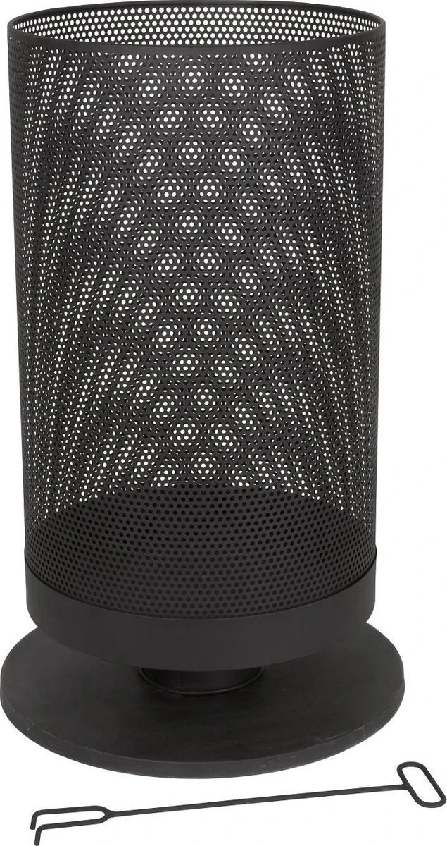 BBQ Collection Vuurkorf Op Voet - 72,5 Hoog - Ø 44,5 Cm - Inclusief Pook - Staal - Zwart - Afbeelding 2