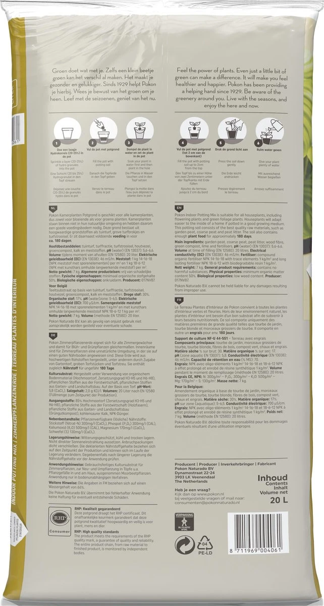 Pokon Kamerplanten Potgrond - 20l - Potgrond (kamerplant) - 6 Maanden Voeding - Afbeelding 7