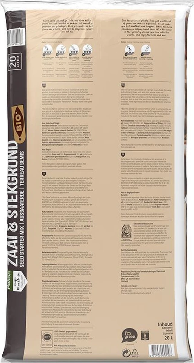 Pokon Bio Zaai- En Stekgrond - 20l - Potgrond (biologisch) - Stimuleert Wortelontwikkeling - Afbeelding 5