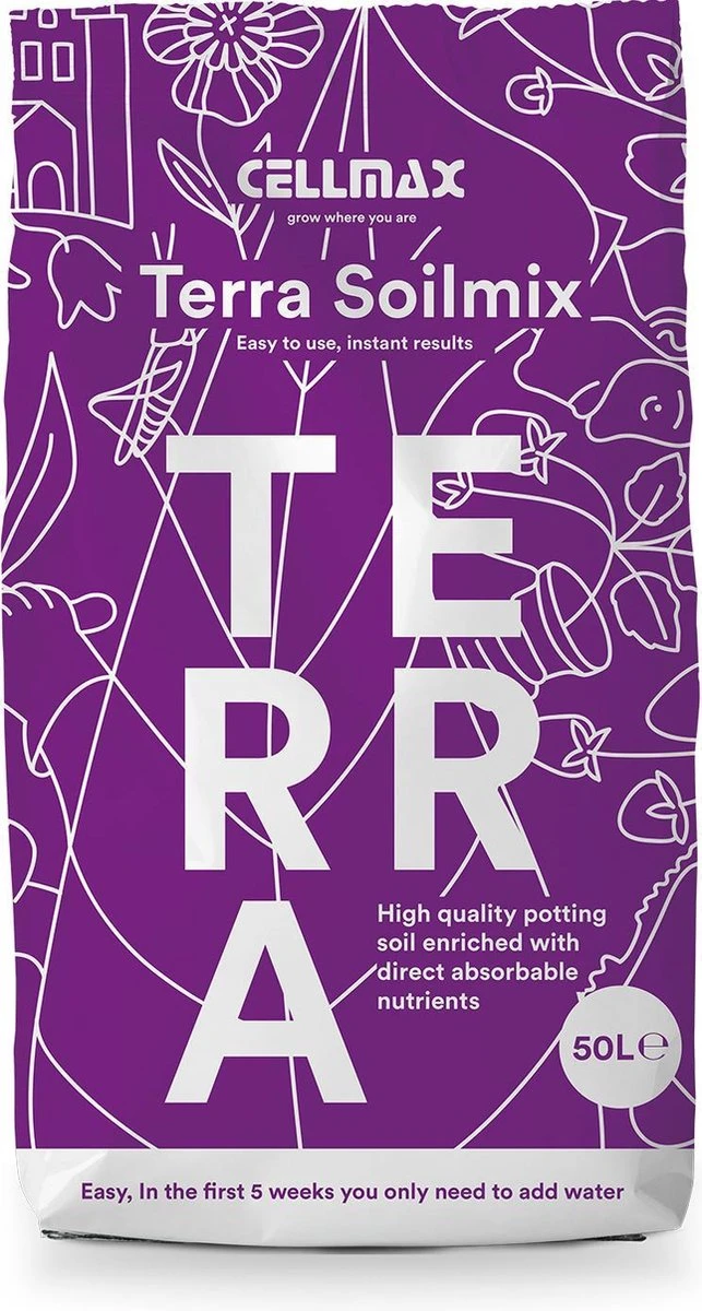 Cellmax Potgrond -50L- Universeel Met Perliet-Bemest-3 Tot 6 Weken Voeding