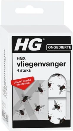 HGX Vliegenvanger - 4 Stuks - Bevat Geen Giftige Stoffen - Zeer Sterke Kleefband - Geurloos