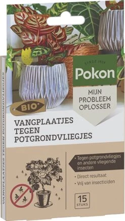 Pokon Bio Vangplaatjes Tegen Potgrondvliegjes - 15 Stuks - 1 Vangplaatje Per Plant - Vrij Van Pesticiden - Rouwvliegjes Bestrijden