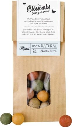 Blossombs Kraft Zak Zaadbolletjes - Kleur: MIX , Aantal: 25 Stuks