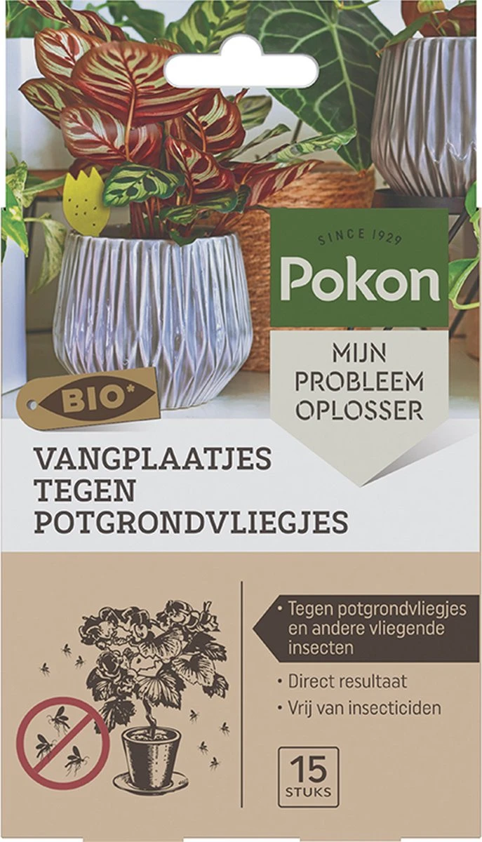 Pokon Bio Vangplaatjes Tegen Potgrondvliegjes - 15 Stuks - 1 Vangplaatje Per Plant - Vrij Van Pesticiden - Rouwvliegjes Bestrijden - Afbeelding 2