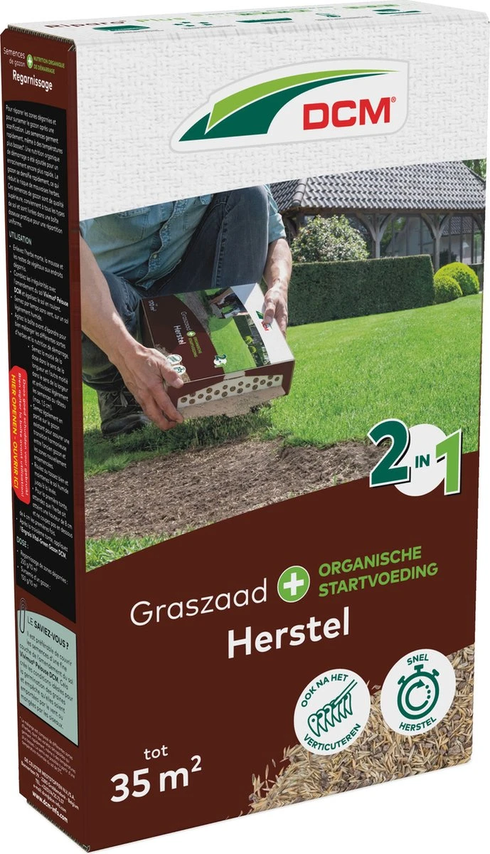 DCM Graszaad Plus Herstel - 525g Voor 35m²