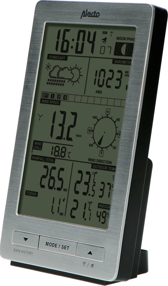 Alecto WS-3300 - Professioneel Weerstation Met Draadloze Buitensensor - 6-in-1 - Afbeelding 3