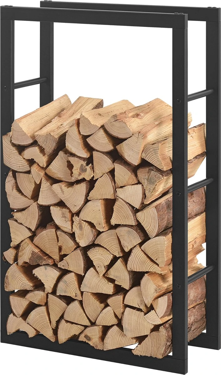 Brandhout Rek Houtopslag Täby Zwart 60x25x100 Cm