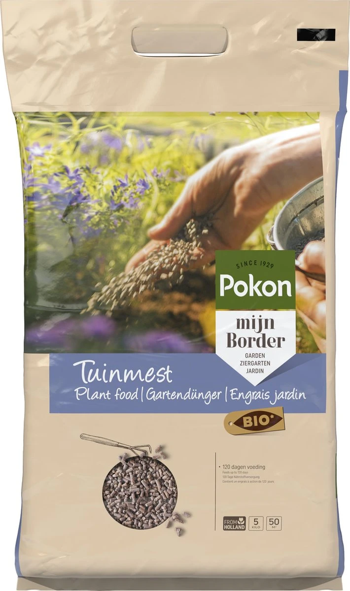 Pokon Bio Tuinmest - 5kg - Meststof (universeel) - 120 Dagen Voeding
