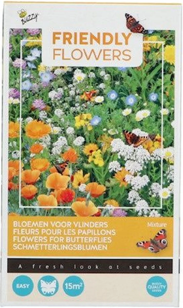 Buzzy Friendly Flowers Bloemenmengsel Vlinders 15m² - Afbeelding 6