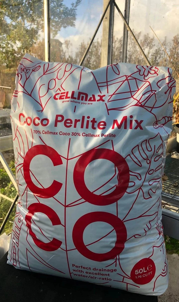 Cellmax Kokos Perliet Mix-50L-Kokos-Potgrond 70% Kokosvezel - 30% Perliet - Afbeelding 2