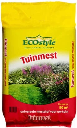 ECOstyle Tuinmest Organische Meststof - Border & Siertuin - Natuurlijke Meststof Gazon - 120 Dagen Voeding- 50 M² - 5 KG