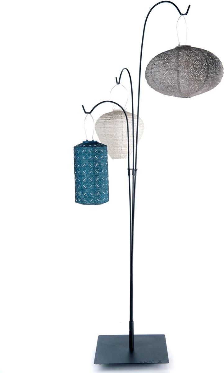 Lumiz Terras Standaard - Zwart Metaal - Geschikt Voor Lumiz Solar Buiten Lampionnen - Lengte 192 Cm