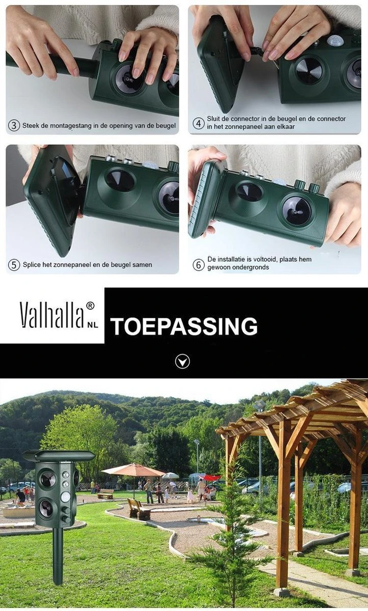 Valhalla NL - Kattenverjager - Ongedierte Verjager - Outdoor - Kunststof - Groen - 16x13x11 Cm - Afbeelding 6