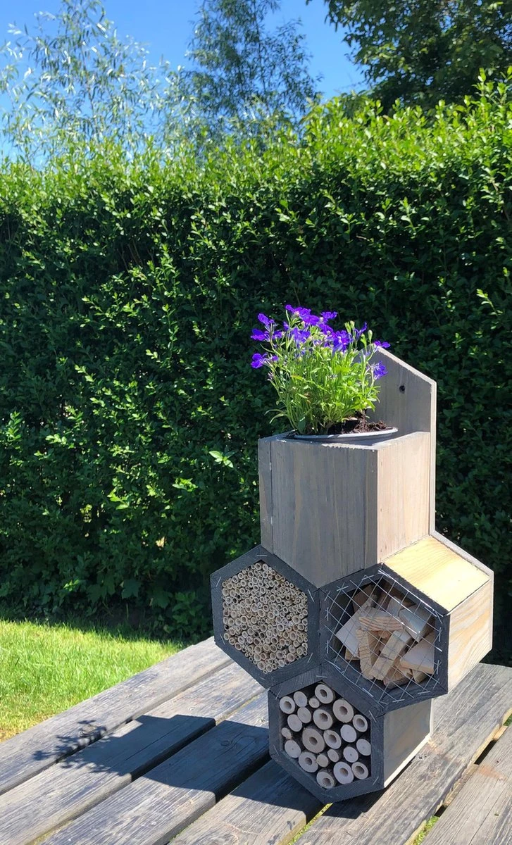 GARDEN SPIRIT Bijenhotel Met Bloempot 33 X 23 X 11 - Insectenhotel - Afbeelding 7