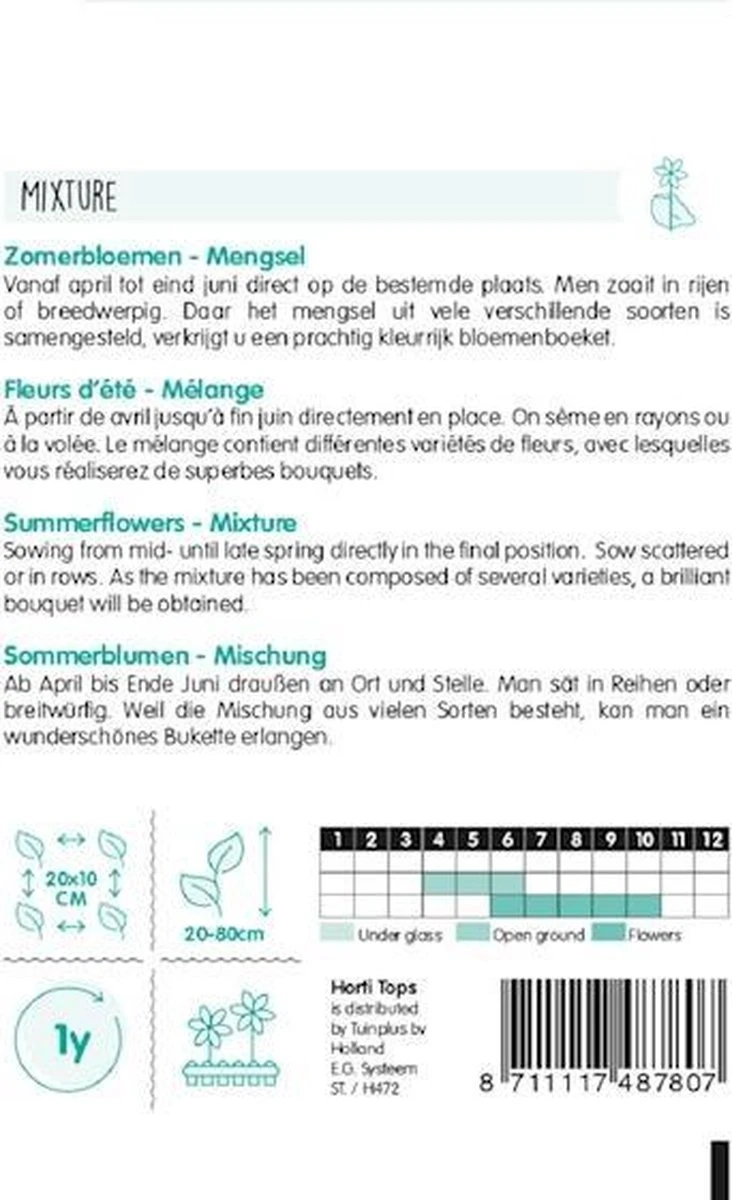Hortitops Zaden - Zomerbloemen Gemengd - Afbeelding 2