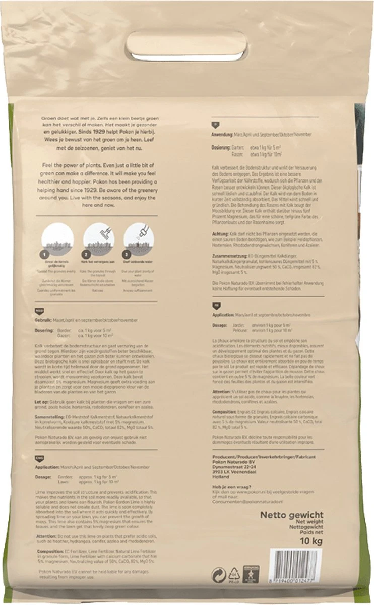 Pokon Bio Kalk - 10kg - Voor Een Betere Bodemstructuur - Afbeelding 6