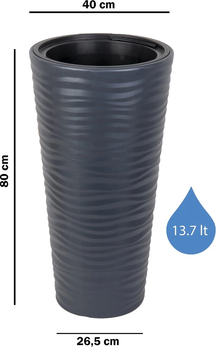 Lange Bloempot L Vaas Wit 80cm Plantenbak Voor Aan Deur Binnen Buiten - Afbeelding 3