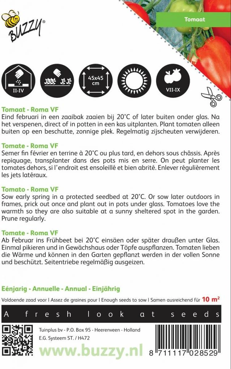 Buzzy Zaden Tomaat Roma Vf - Afbeelding 3