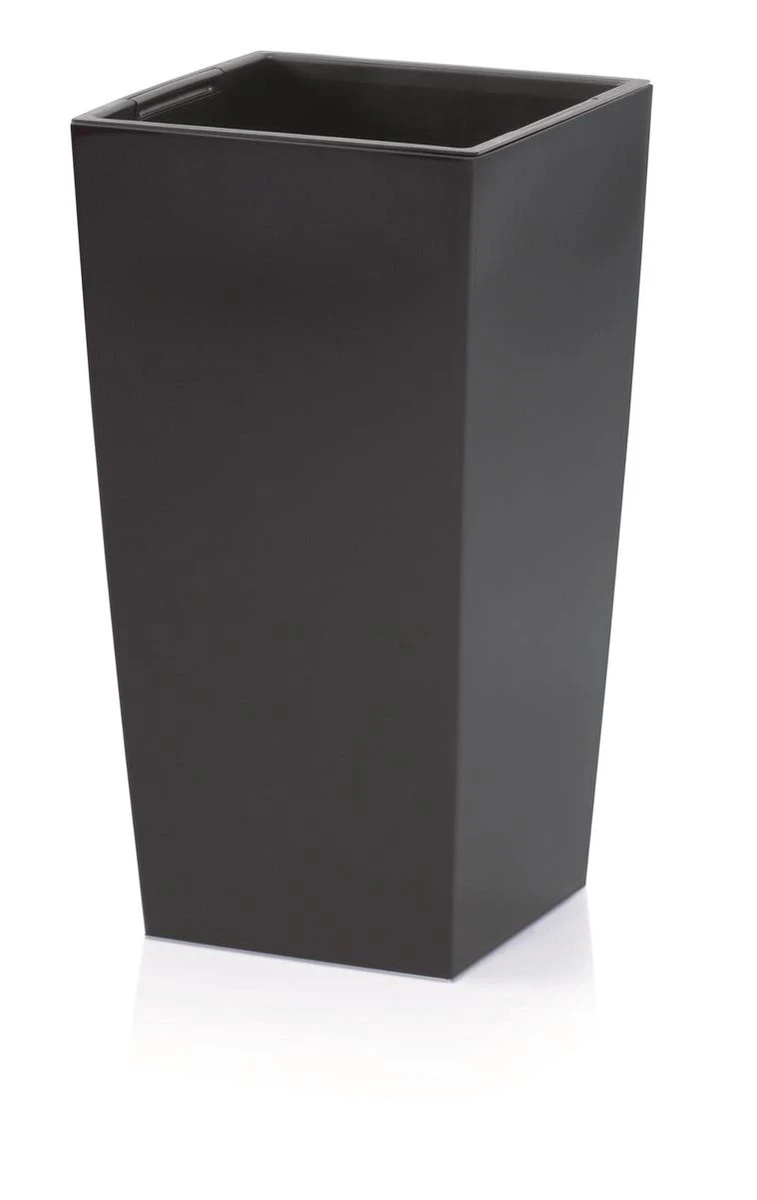 Prosperplast Kunststof Urbi Bloempot/plantenpot Met Binnenpot Antraciet 32 X 32 X 61 Cm - 21/49 Liter - Hoge Vierkante Bloempotten - Afbeelding 5