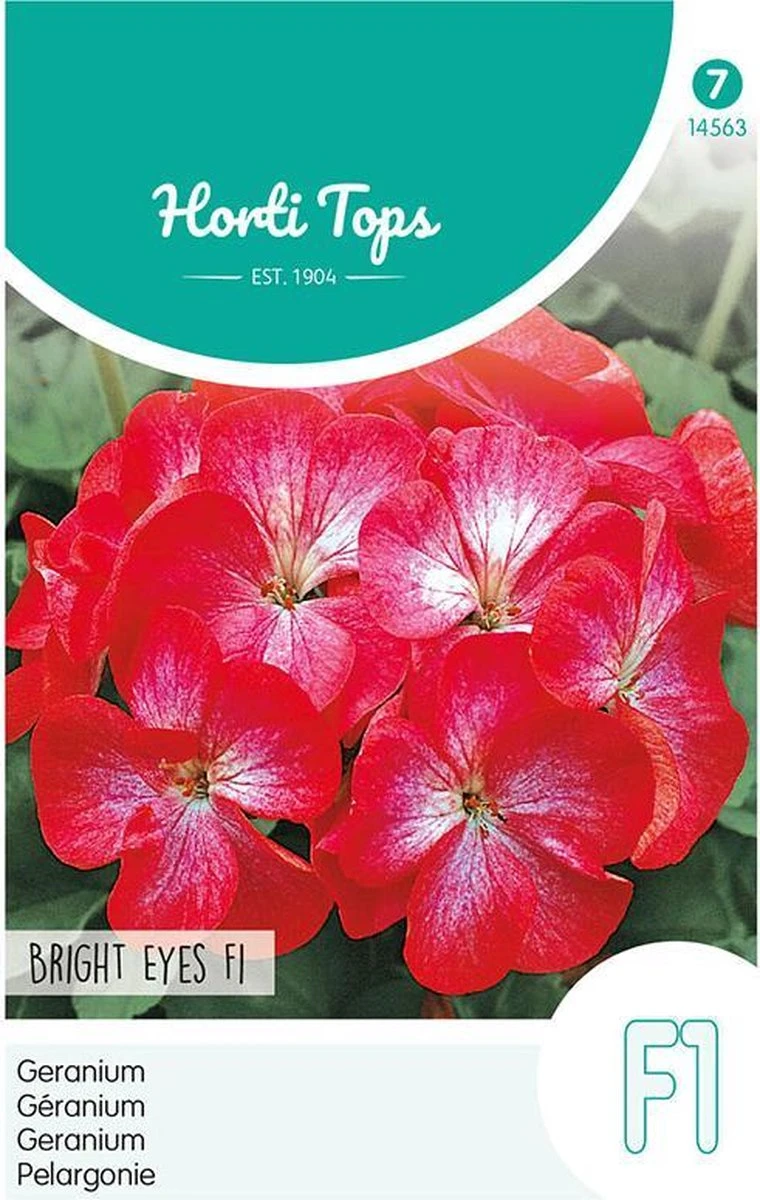 Hortitops Geranium Bloemzaad - Bright Eyes - Rood/Wit