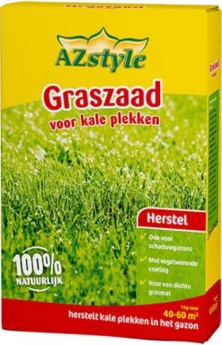 ECOstyle Graszaad Herstel Snelkiemend Gazon Gras – Herstelt Kale Plekken – Vogelwerende Coating – Geschikt Voor Zon- En Schaduw Gazons - Snelle Kieming – 40 – 60M² – 1 KG