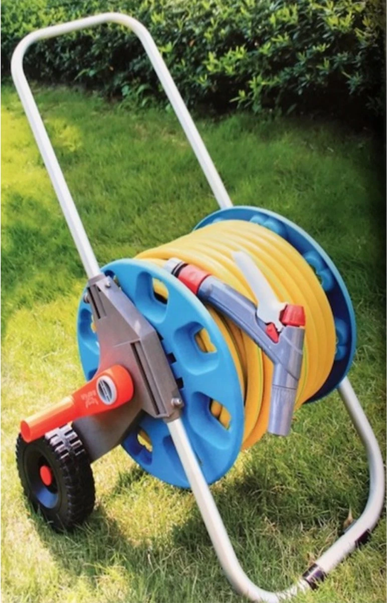 Slangenwagen Met 50 Meter Tuinslang | Eagle Garden | Incl. Spuitkopstuk En Connectors | Geel - Afbeelding 2