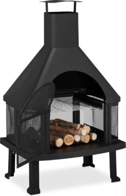 Relaxdays Tuinhaard Met Bbq Rooster - Buitenkachel - Terrashaard - Vonkenvanger - XL