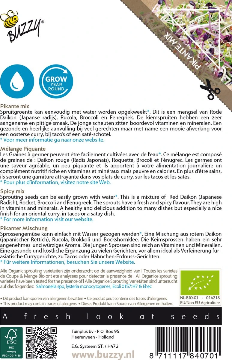 Buzzy® Organic Sprouting Salademengsel Pikant (BIO)