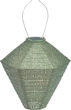 Lumiz Solar Buitenlampion Sashiko Diamond - Solar Tuinverlichting - 28 Cm - Licht Groen