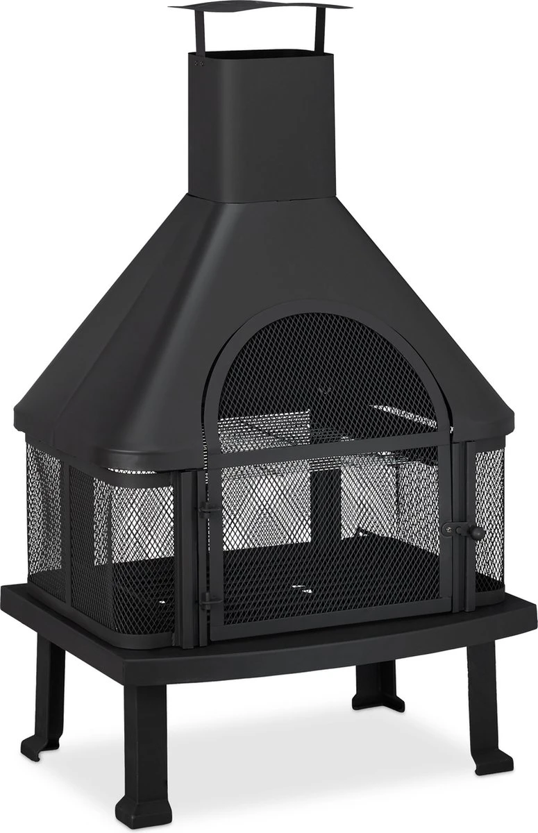 Relaxdays Tuinhaard Met Bbq Rooster - Buitenkachel - Terrashaard - Vonkenvanger - XL - Afbeelding 10