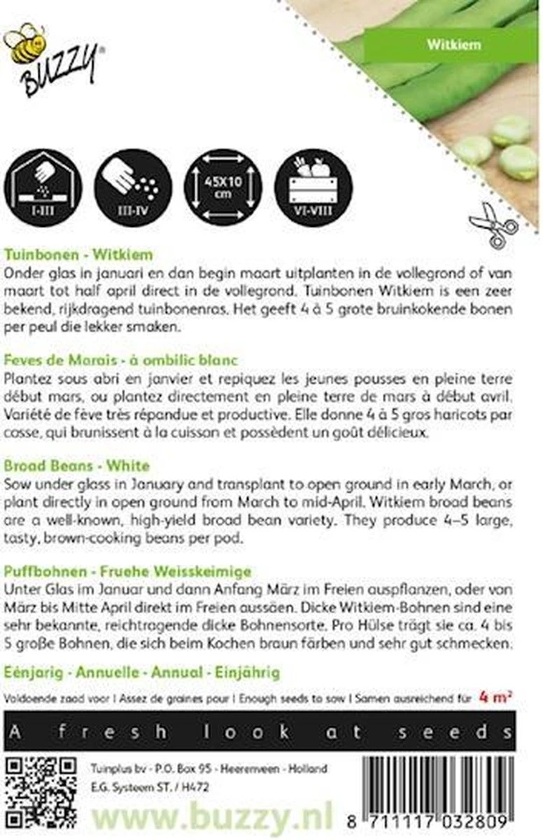Buzzy® Tuinbonen Witkiem - Afbeelding 2