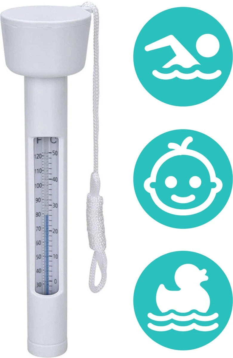 Zwembad Thermometer - Drijvend - Water Thermometer - Voor O.a. Babybad, Bad, Zwembad, Bubbelbad
