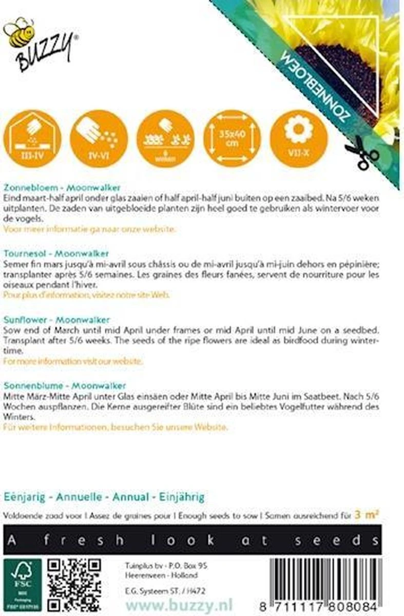 Buzzy® Sunny Flowers, Zonnebloem Moonwalker - Afbeelding 2