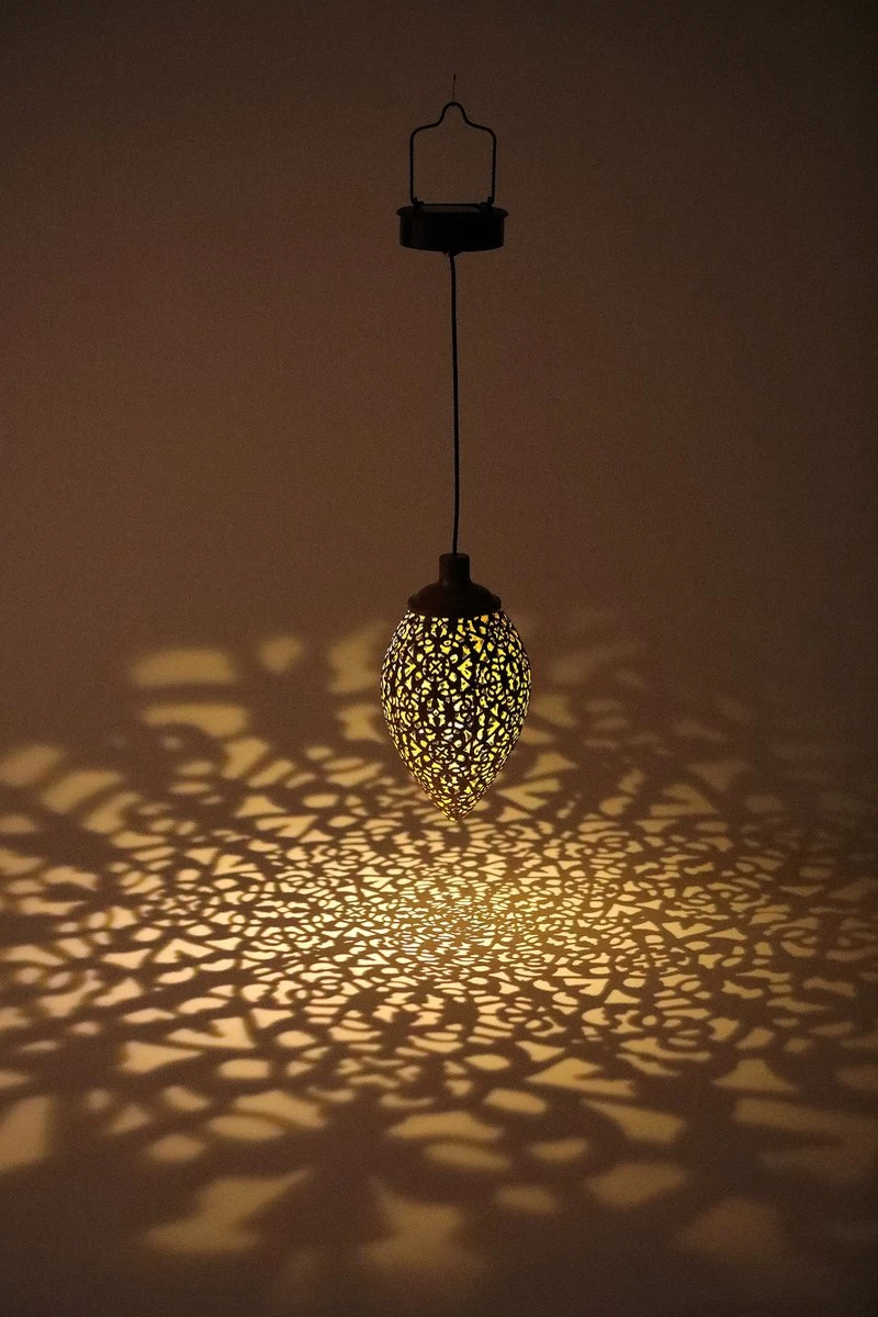 MaxxGarden Solar Hanglamp - Tuinverlichting Op Zonne-energie Met Sensor - Lantaarn Buiten Roestkleurig - 12x30cm - 2 Stuks - Afbeelding 6