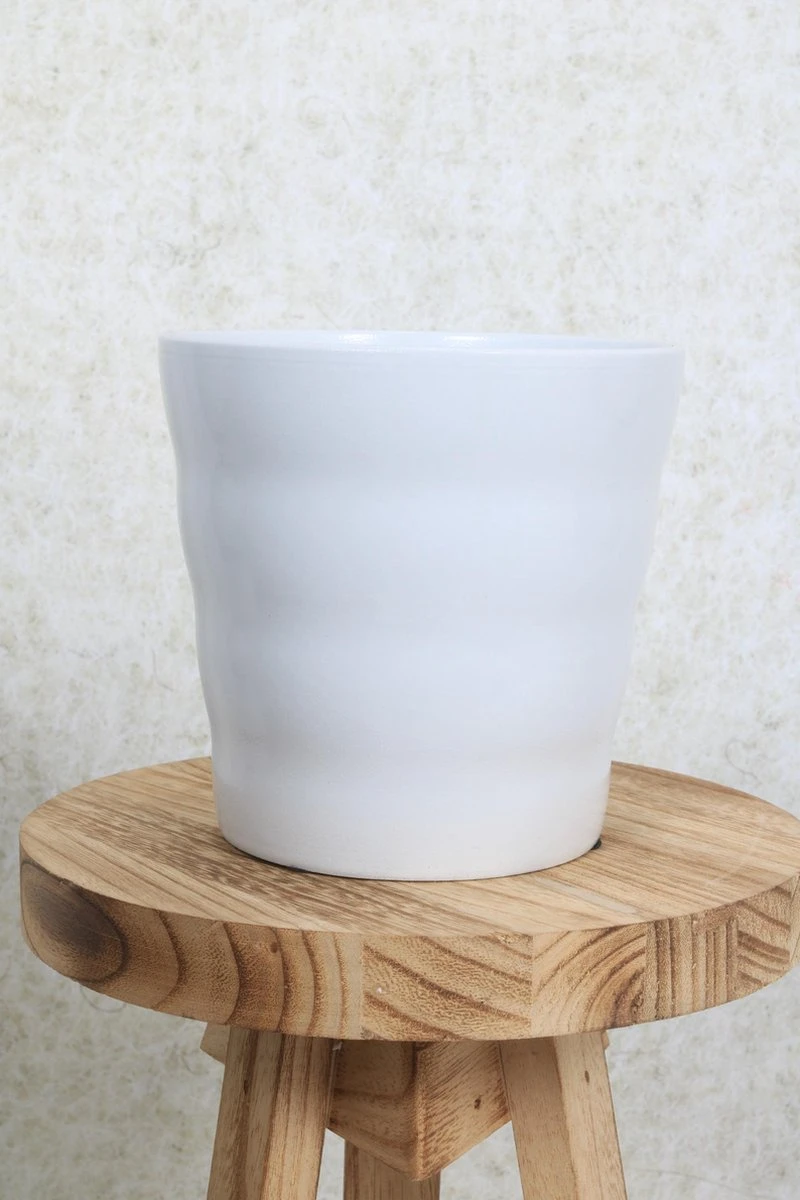 WL Plants - Bloempot Binnen - Set Van 4 - Dawn Ø12 Wit - Luxe Bloempotten Voor Binnen - Bloempotten Voor Buiten - Bloembak & Plantenpot - Hoogte 12,5 Cm - Keramisch Met Hoogwaardige Afwerking - Afbeelding 2