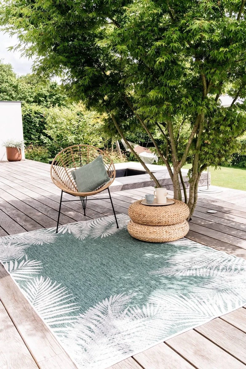 Buiten Vloerkleed Leaf - Groen - Dubbelzijdig - EVA Interior - Polypropyleen - 200 X 290 Cm - (L) - Afbeelding 4