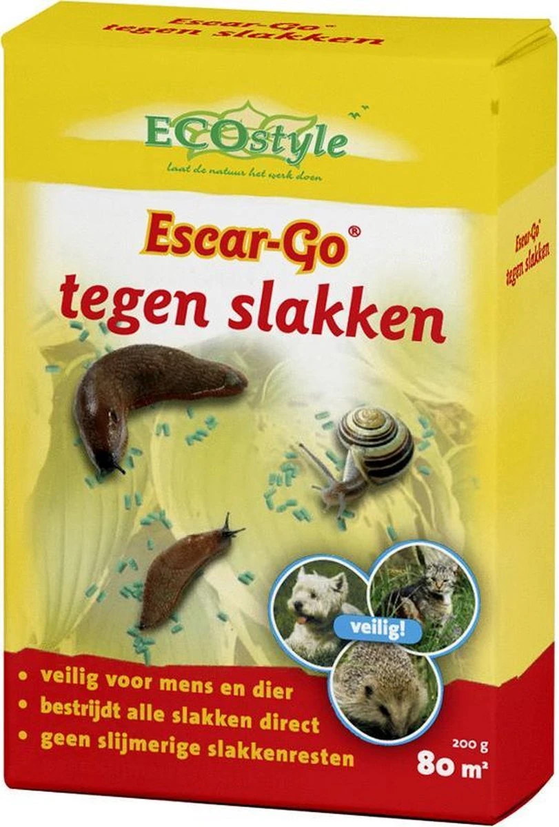 ECOstyle Escar-Go Bestrijdingsmiddel Tegen Slakken - Regenvaste Slakkenkorrels - Stopt Slakkenvraat Direct - 80 M² - 200 GR - Afbeelding 3