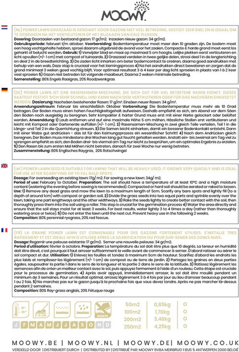 Snelkiemend Power Graszaad Voor 100m² Gras | Hoge Kwaliteit Gras Voor Een Snel Groeiend Meerjarig Gazon - Afbeelding 9