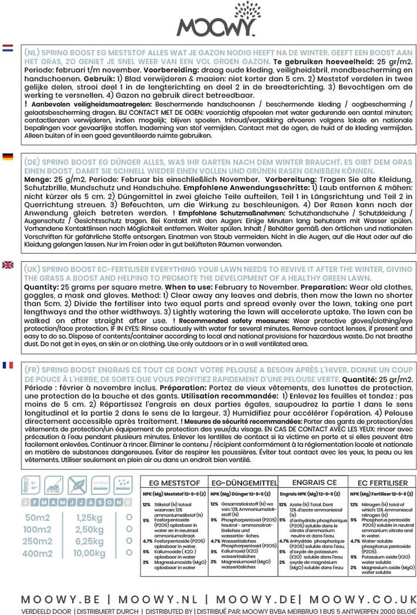 Snelwerkende Gazonmest Voor 100m² Gras | Meststof Voor Lente En Zomer | Ideaal Voor Meststofstrooier | Gazonbemesting - Afbeelding 12