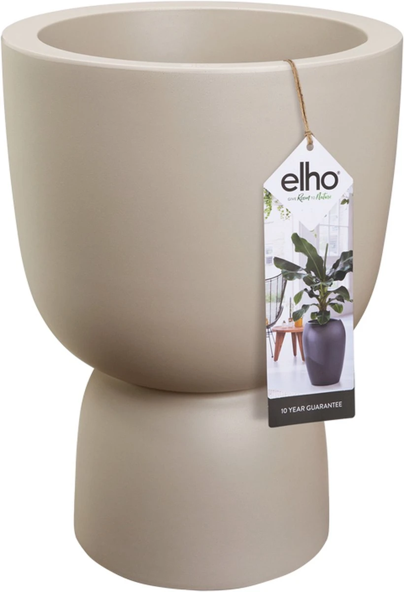 Elho Pure Coupe 41 - Bloempot Voor Binnen & Buiten - Ø 41.3 X H 57.9 Cm - Beige/Balanced Beige - Afbeelding 8