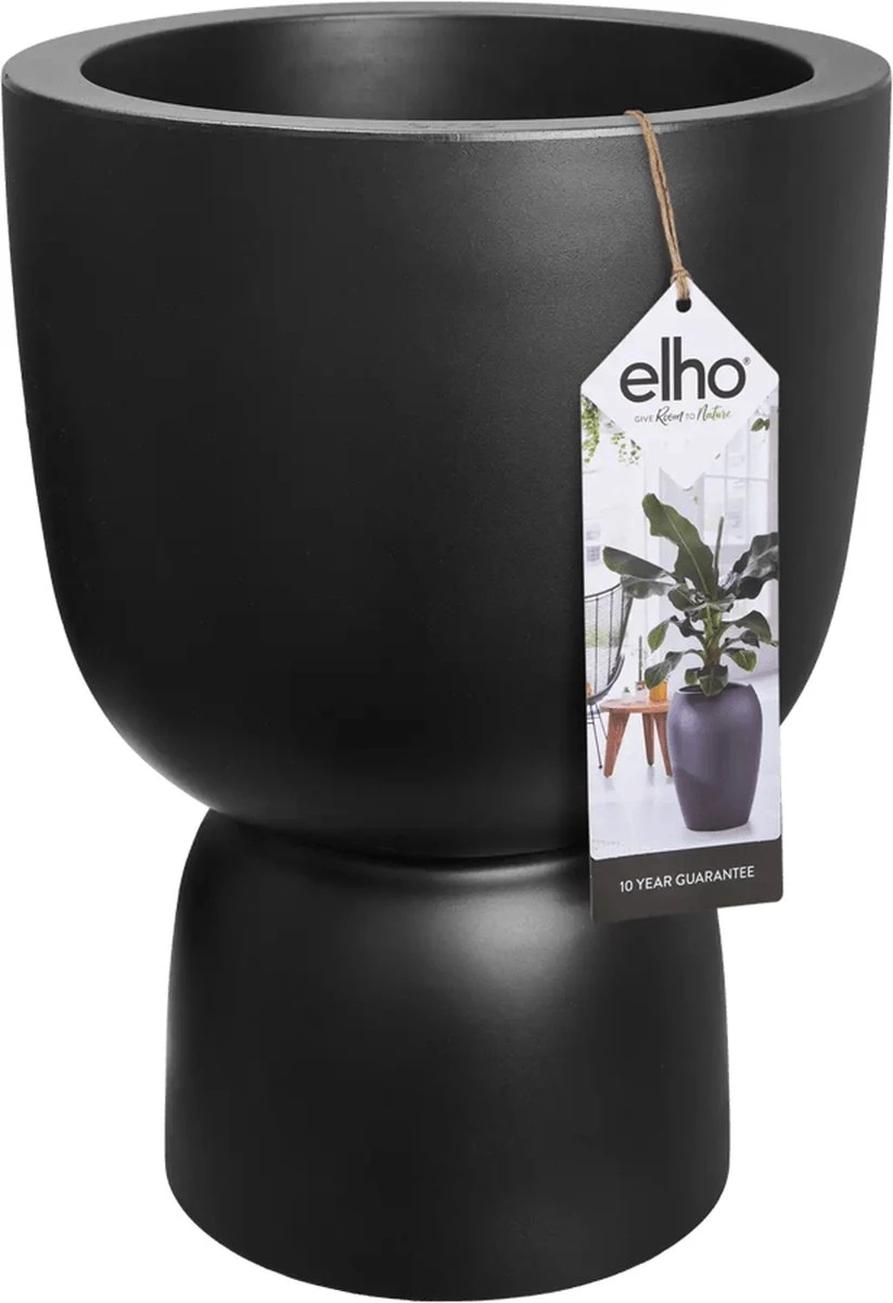 Elho Pure Coupe 35 - Bloempot Voor Binnen & Buiten - Ø 34.9 X H 49.0 Cm - Zwart/Zwart - Afbeelding 16
