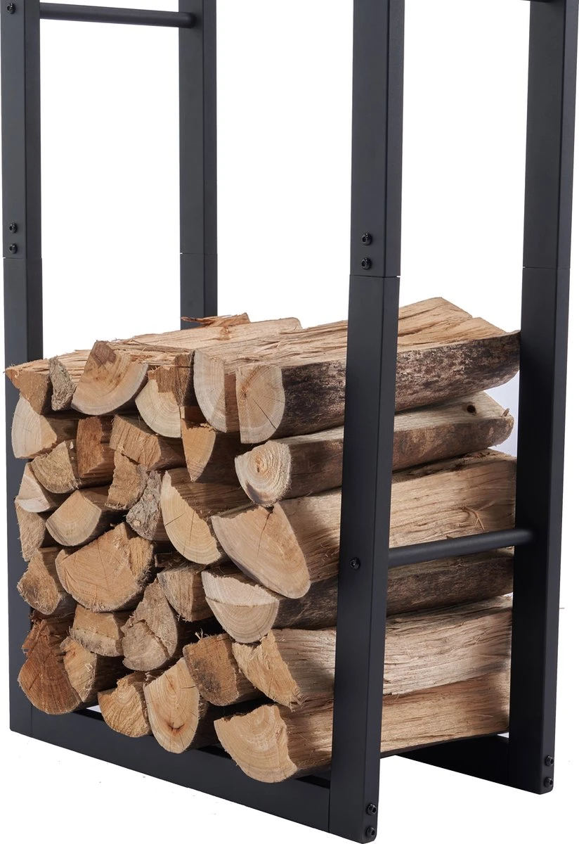 Lendo Online Brandhoutrek 50x25x196cm + Draagtas– Binnen En Buiten - Haardhout Opslag – Haardhoutrek – Houtopslag – Metaal - Afbeelding 9