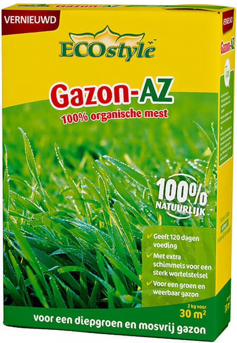 ECOstyle Gazon AZ Organische Gazonmest – Voor Diepgroen En Sterk Gazon – Geeft Tot 120 Dagen Voeding – Werkt Tegen Mos - 30 M² - 2 KG - Afbeelding 7